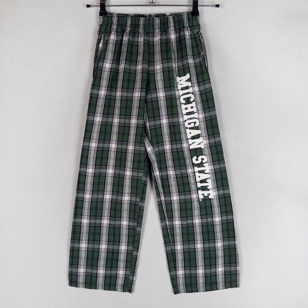 Boxercraft Youth Pajama Pant L 14 16 Green Plaid Michigan State Spartans Flannel